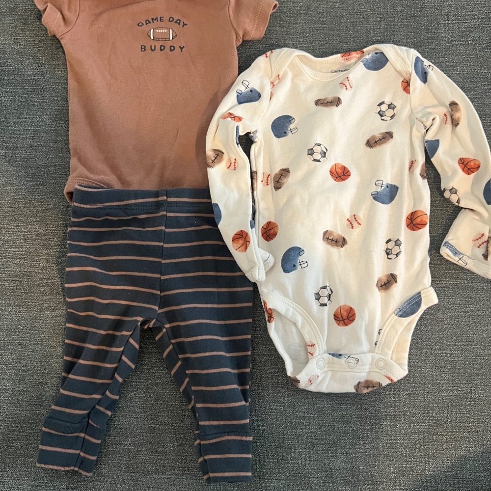 Carter's baby boy 3 piece sports outfit set - 3 month